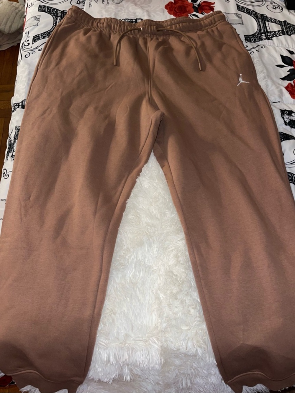 Jordan Men's Rust Brown Brooklyn Fleece Joggers with White Jumpman